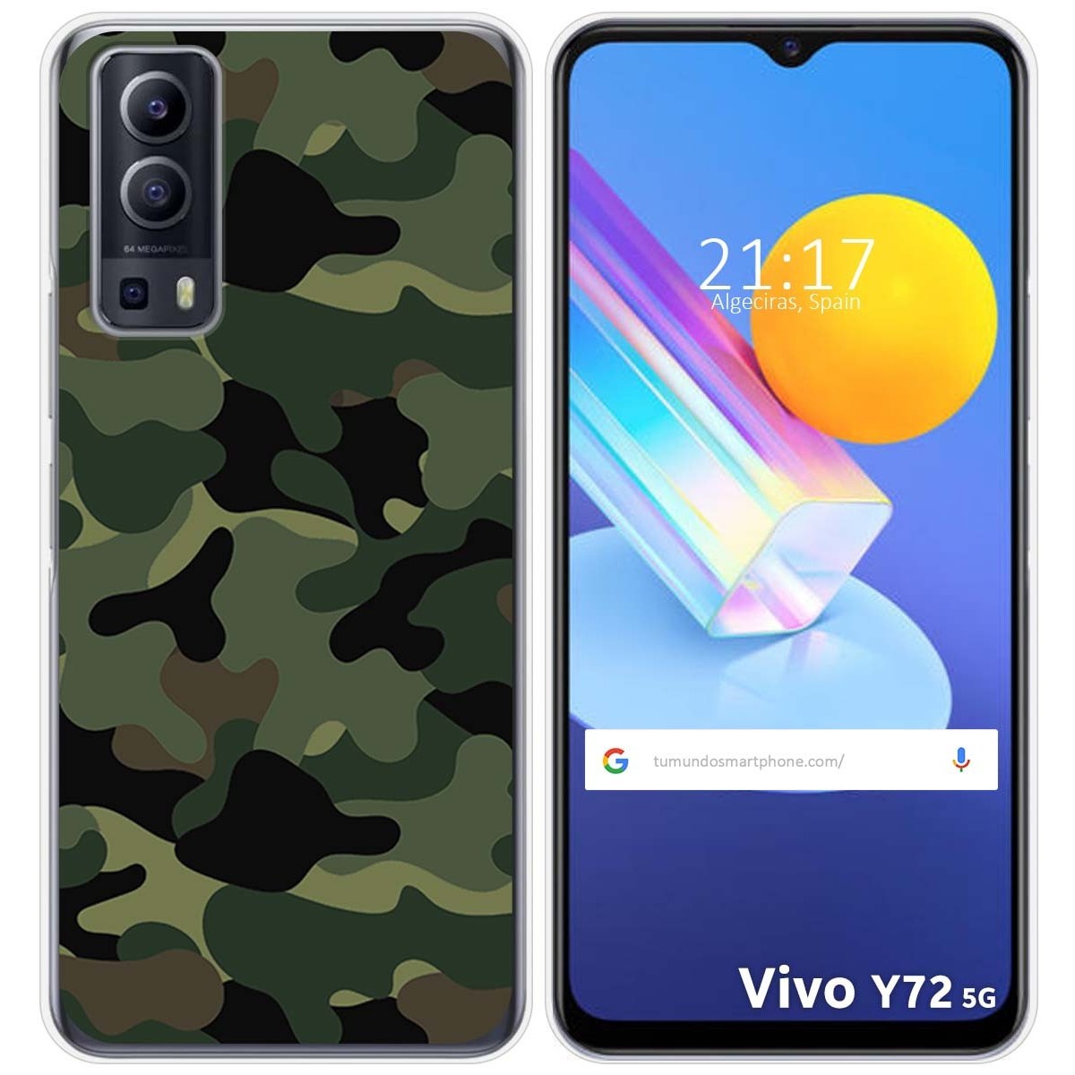 Funda Gel Tpu para Vivo Y52 5G / Y72 5G diseño Camuflaje Dibujos