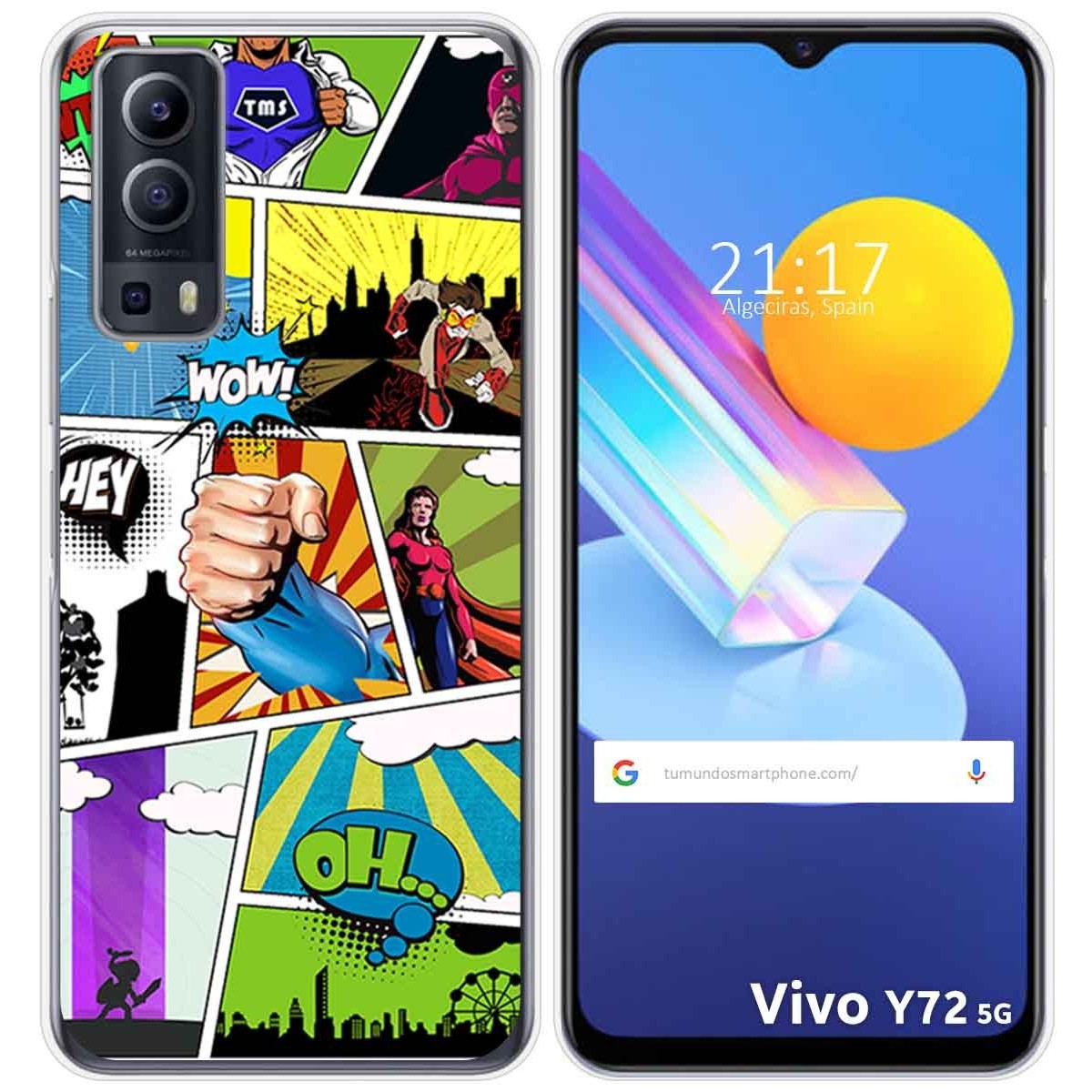 Funda Gel Tpu para Vivo Y52 5G / Y72 5G diseño Comic Dibujos