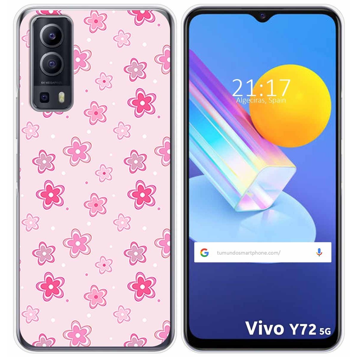 Funda Gel Tpu para Vivo Y52 5G / Y72 5G diseño Flores Dibujos