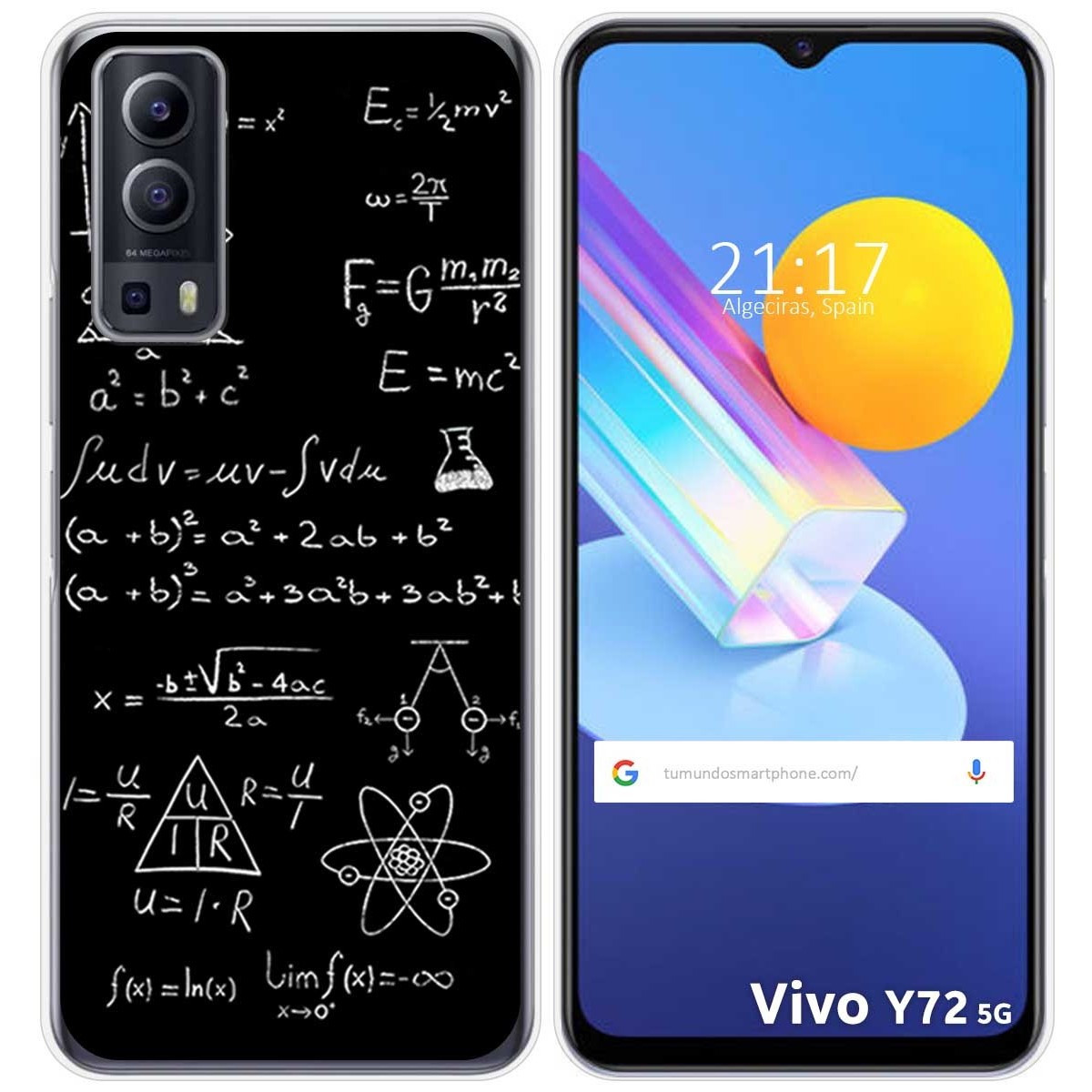 Funda Gel Tpu para Vivo Y52 5G / Y72 5G diseño Formulas Dibujos