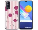 Funda Gel Tpu para Vivo Y52 5G / Y72 5G diseño Flores Vintage Dibujos