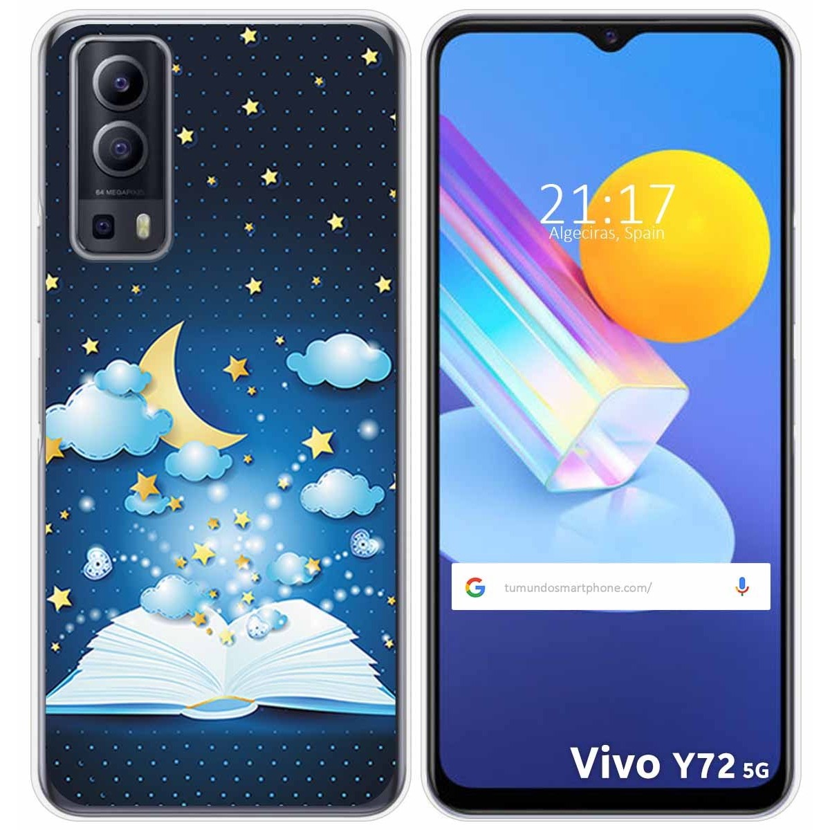 Funda Gel Tpu para Vivo Y52 5G / Y72 5G diseño Libro Cuentos Dibujos