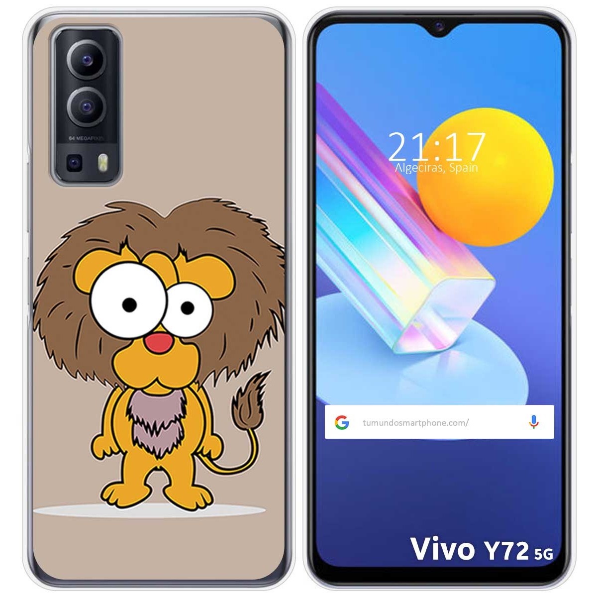 Funda Gel Tpu para Vivo Y52 5G / Y72 5G diseño Leon Dibujos