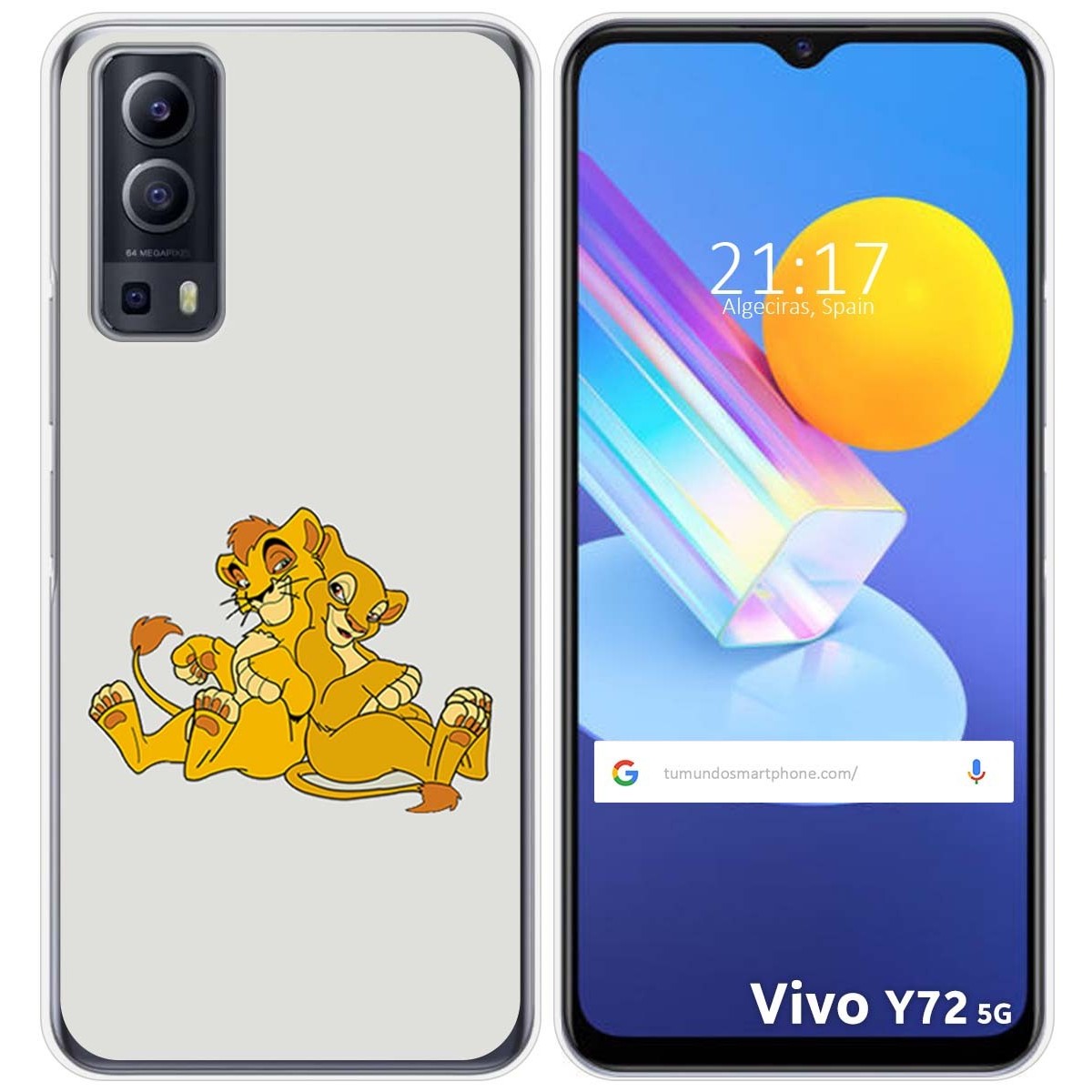 Funda Gel Tpu para Vivo Y52 5G / Y72 5G diseño Leones Dibujos