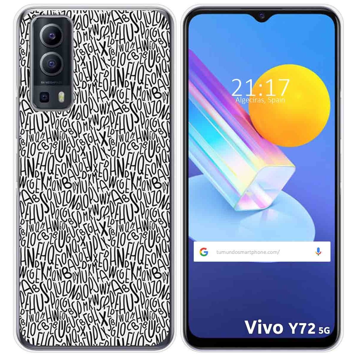 Funda Gel Tpu para Vivo Y52 5G / Y72 5G diseño Letras Dibujos
