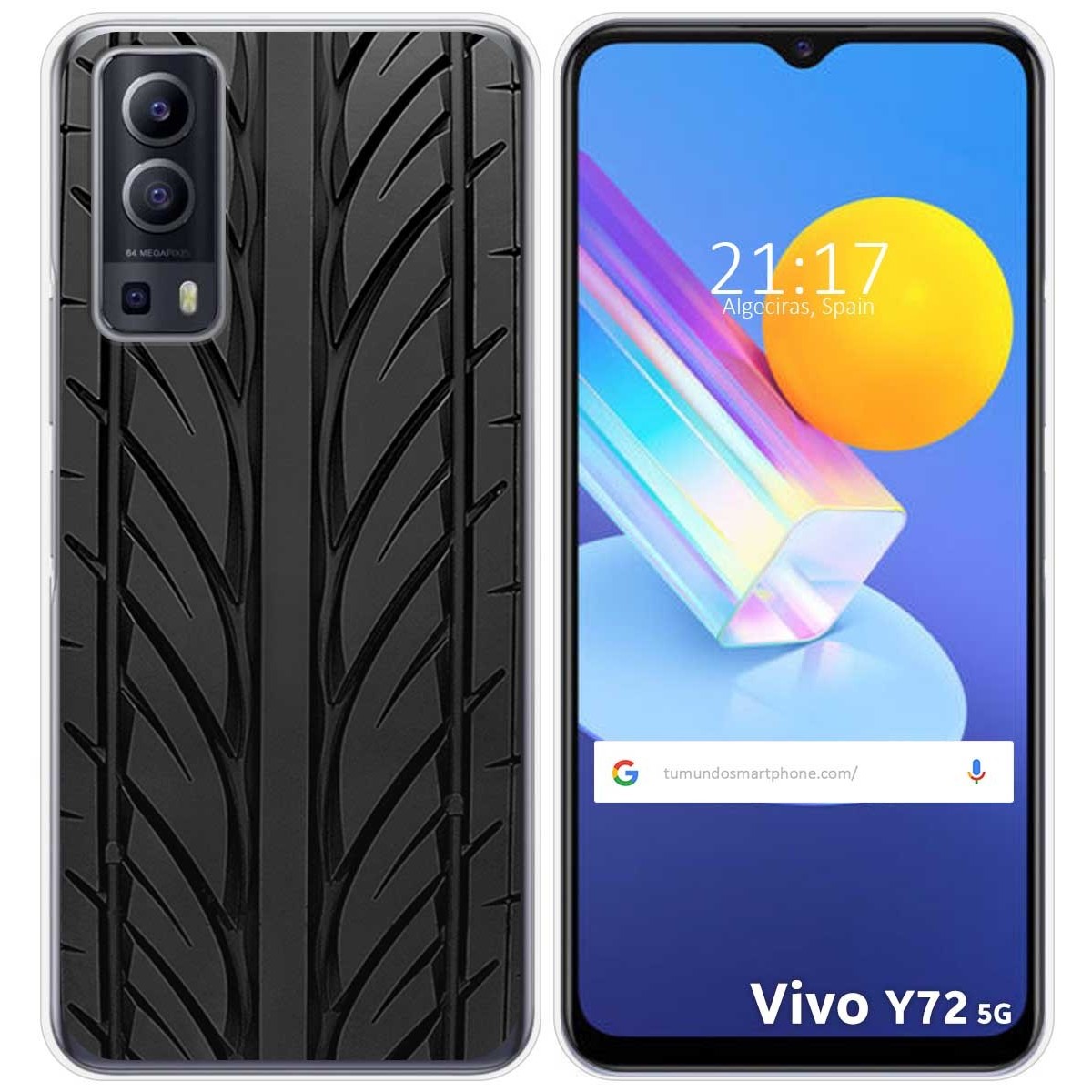 Funda Gel Tpu para Vivo Y52 5G / Y72 5G diseño Neumatico Dibujos