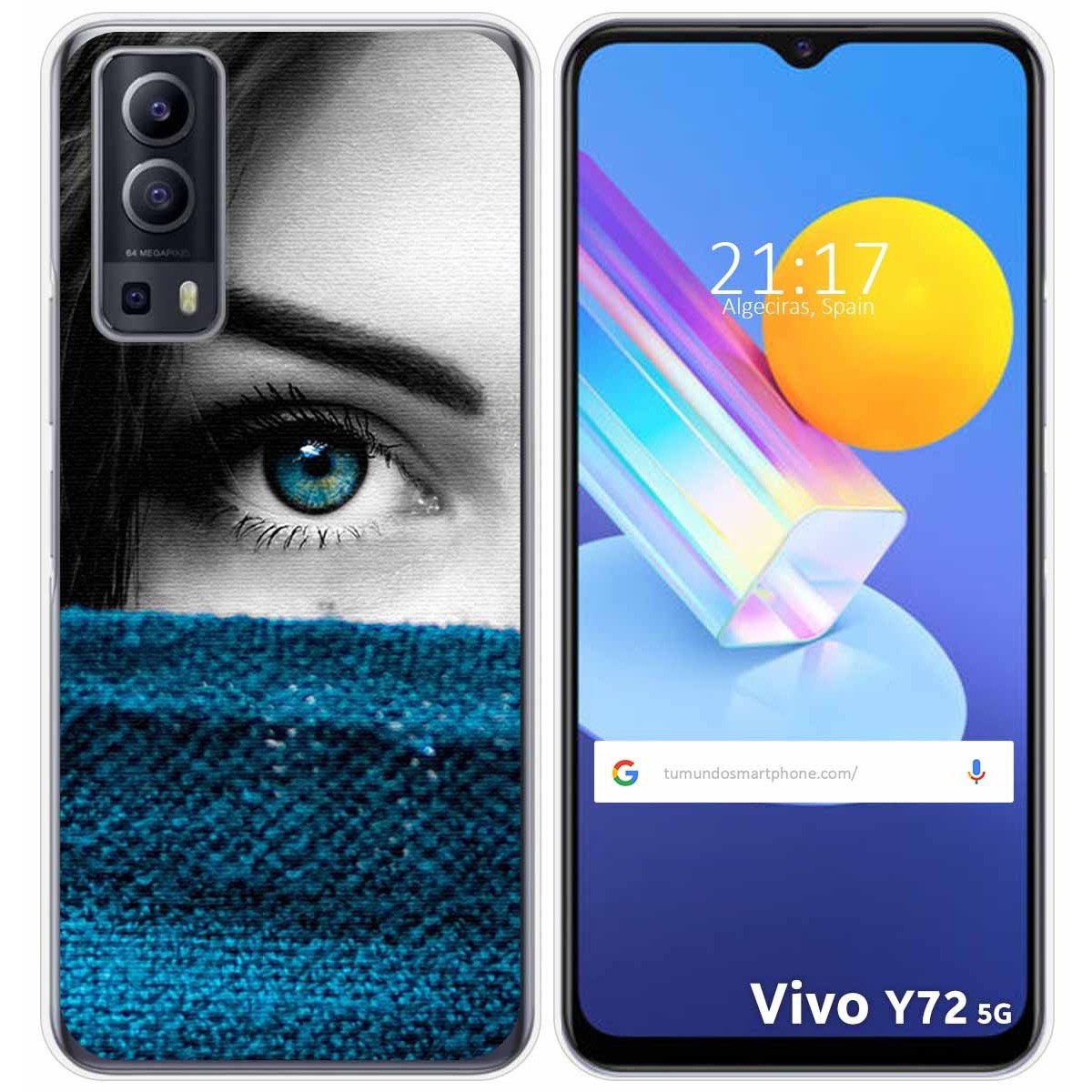 Funda Gel Tpu para Vivo Y52 5G / Y72 5G diseño Ojo Dibujos