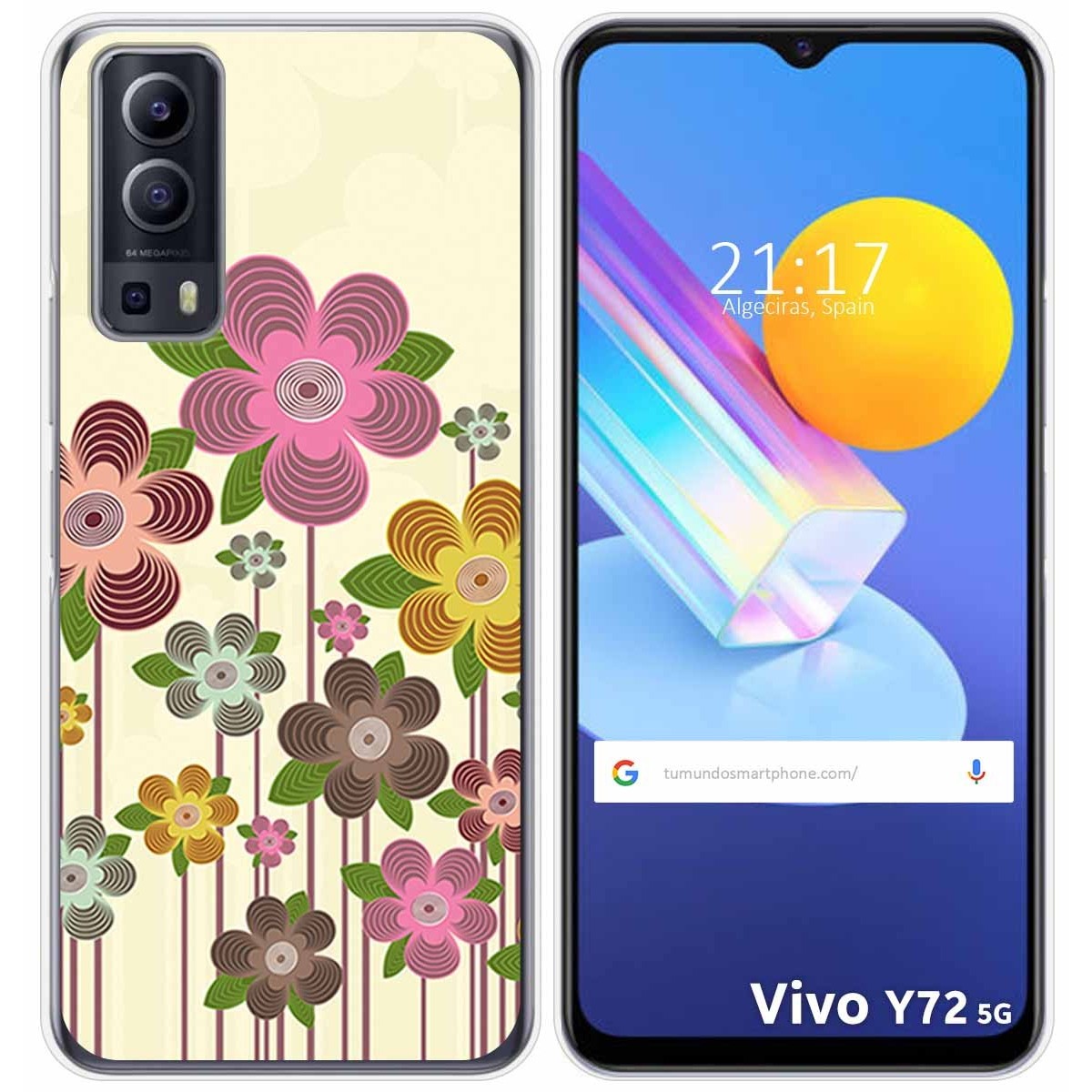 Funda Gel Tpu para Vivo Y52 5G / Y72 5G diseño Primavera En Flor Dibujos