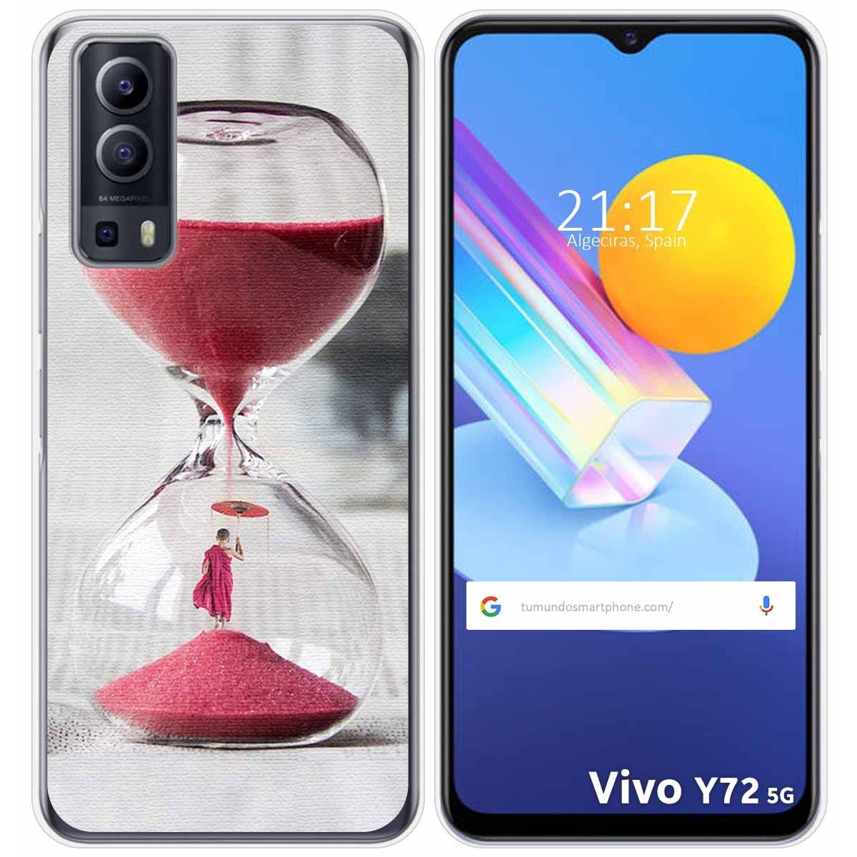 Funda Gel Tpu para Vivo Y52 5G / Y72 5G diseño Reloj Dibujos