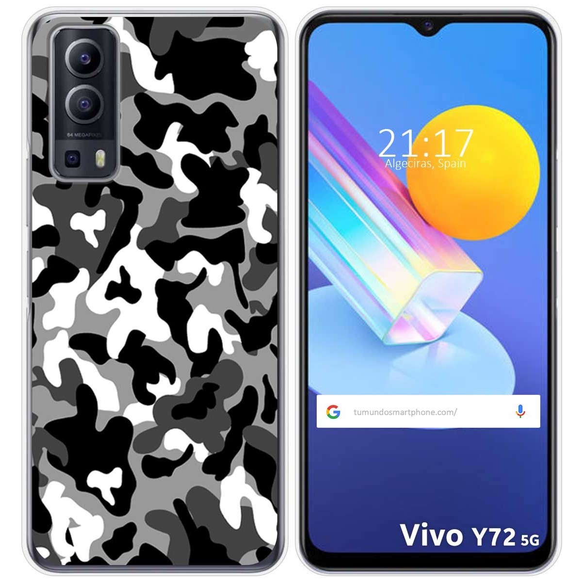 Funda Gel Tpu para Vivo Y52 5G / Y72 5G diseño Snow Camuflaje Dibujos