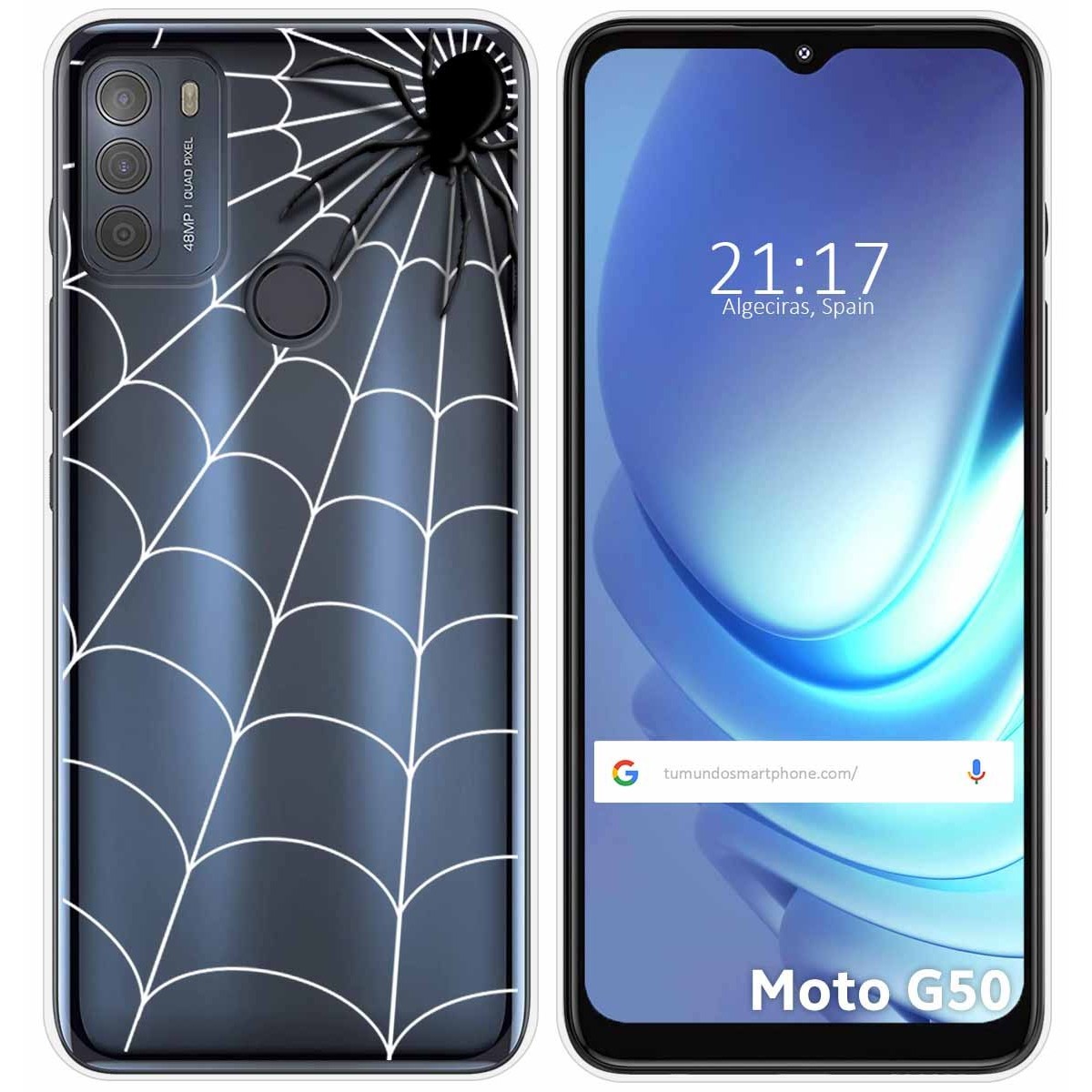 Funda Gel Transparente para Motorola Moto G50 5G diseño Araña Dibujos