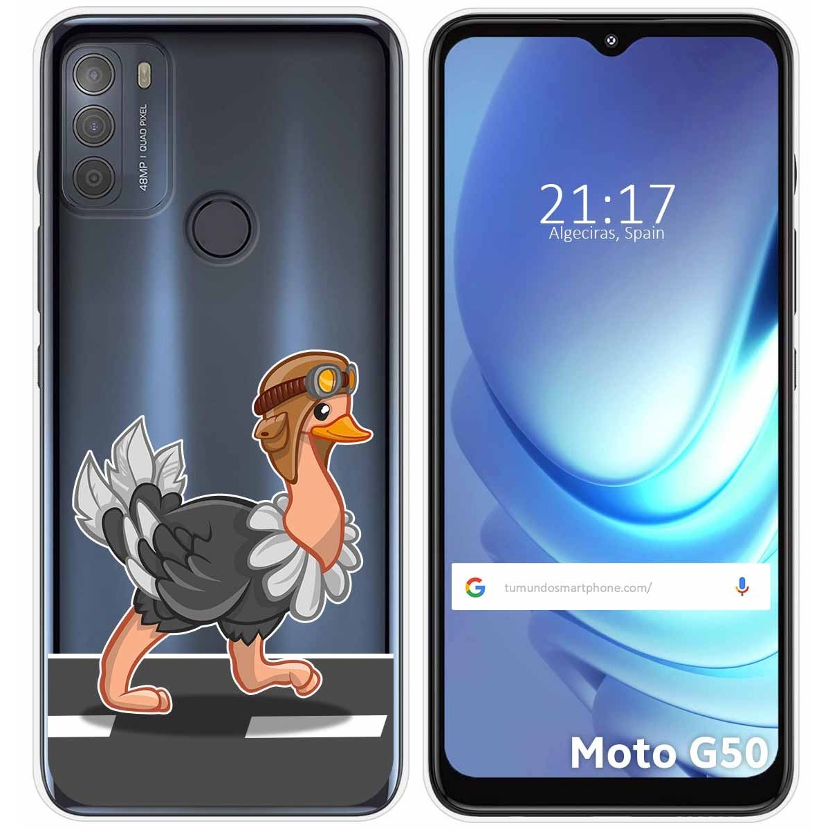 Funda Gel Transparente para Motorola Moto G50 5G diseño Avestruz Dibujos