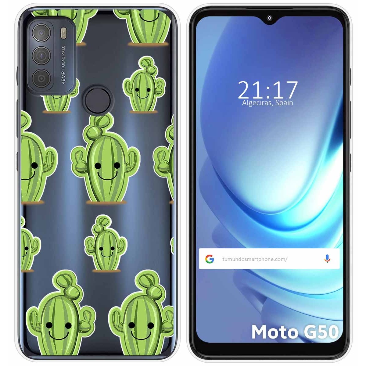 Funda Gel Transparente para Motorola Moto G50 5G diseño Cactus Dibujos