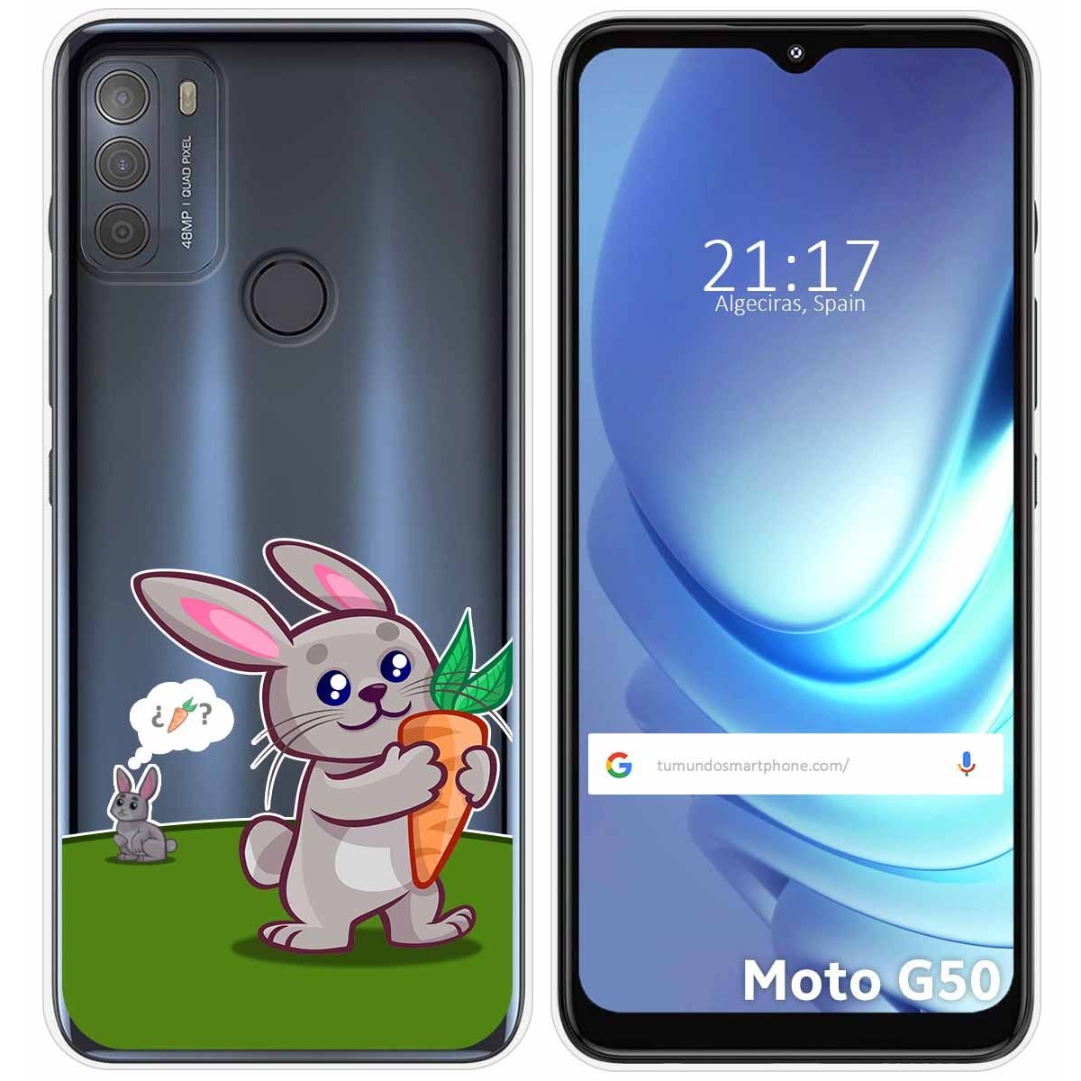 Funda Gel Transparente para Motorola Moto G50 5G diseño Conejo Dibujos