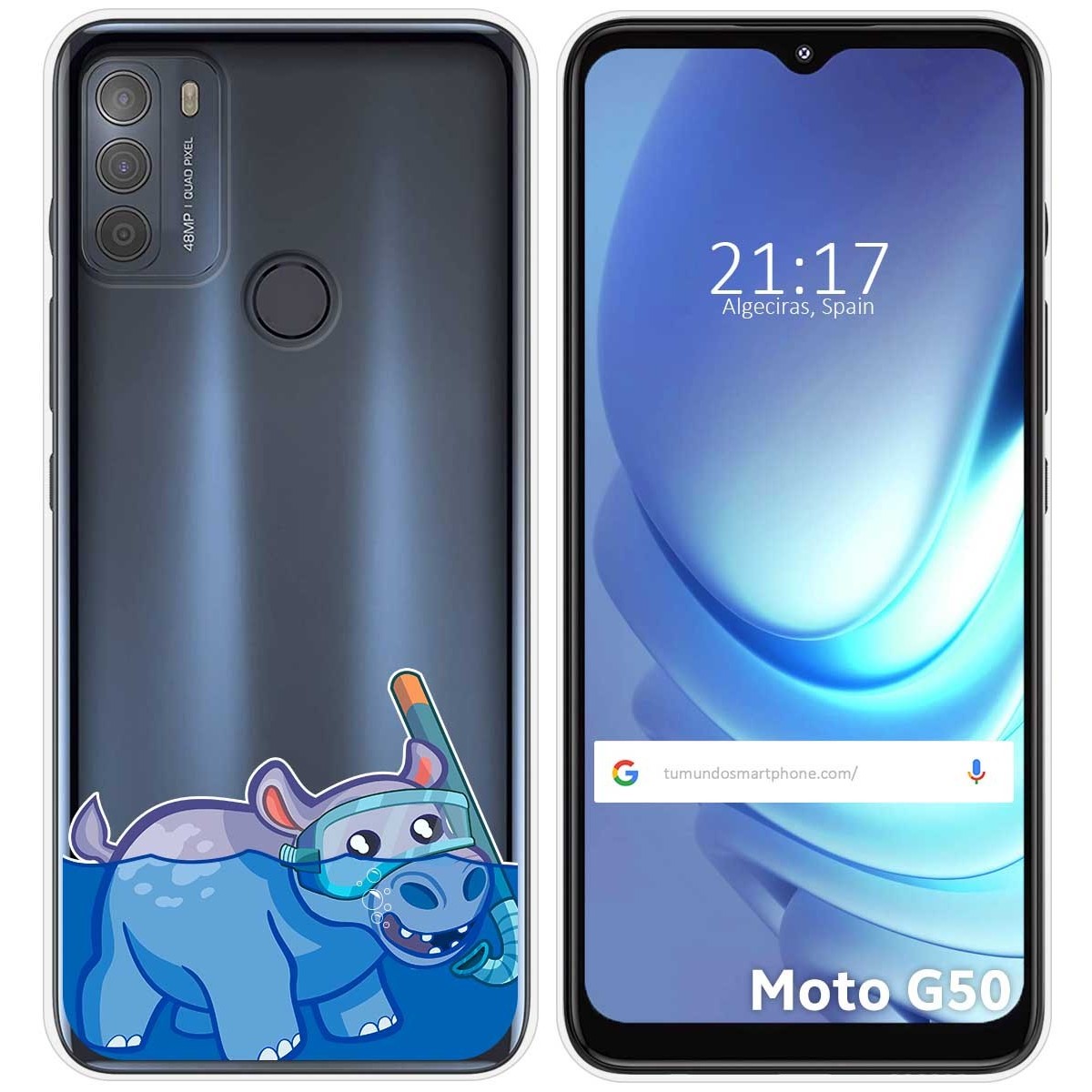 Funda Gel Transparente para Motorola Moto G50 5G diseño Hipo Dibujos