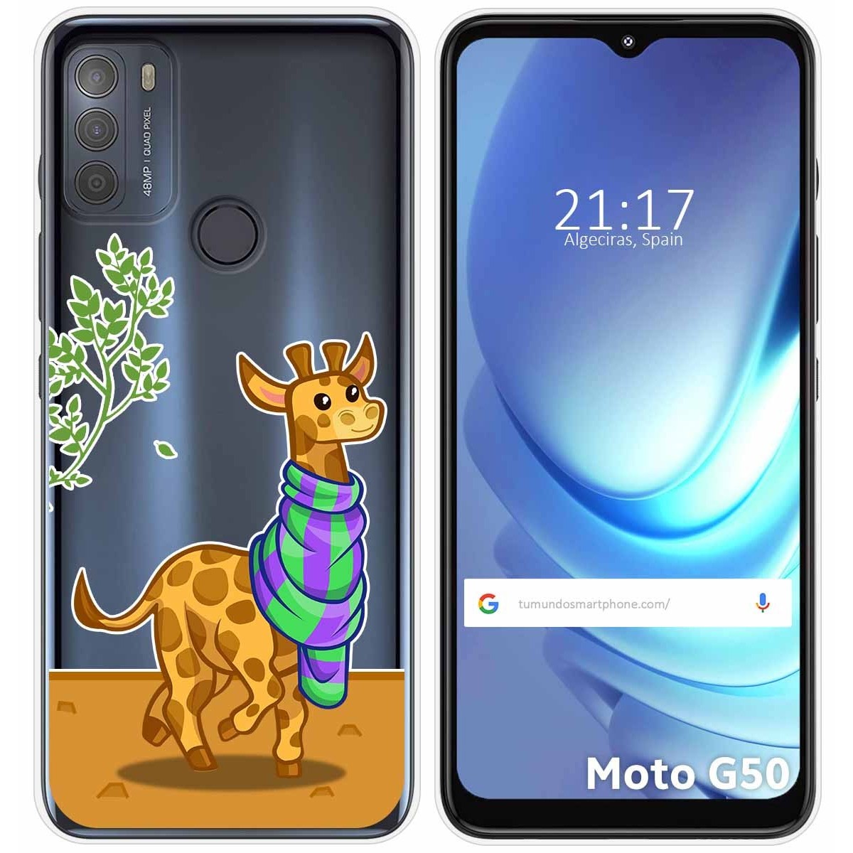Funda Gel Transparente para Motorola Moto G50 5G diseño Jirafa Dibujos