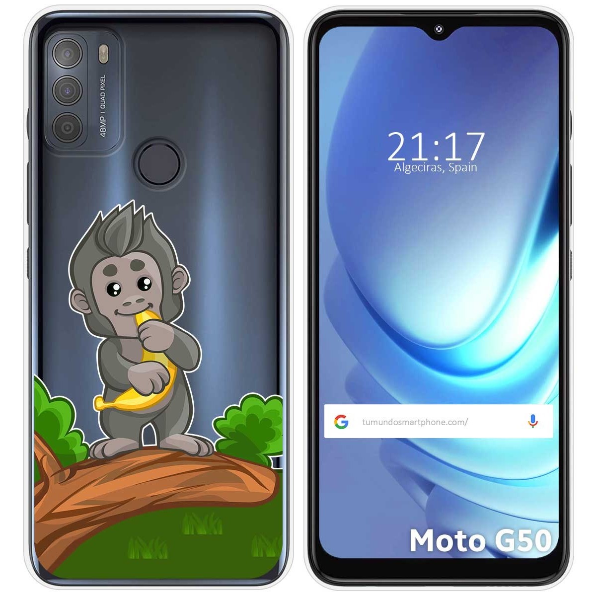 Funda Gel Transparente para Motorola Moto G50 5G diseño Mono Dibujos
