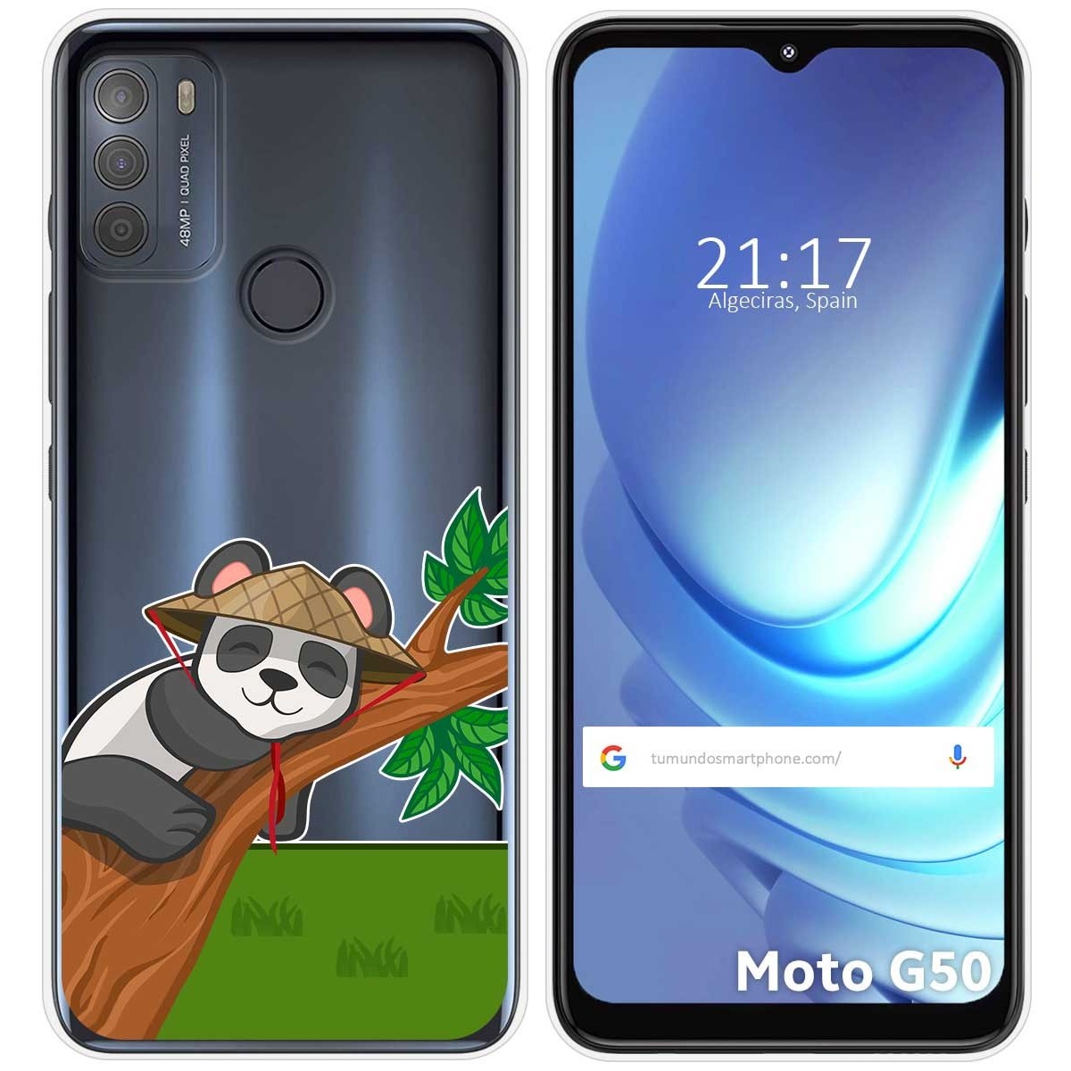 Funda Gel Transparente para Motorola Moto G50 5G diseño Panda Dibujos