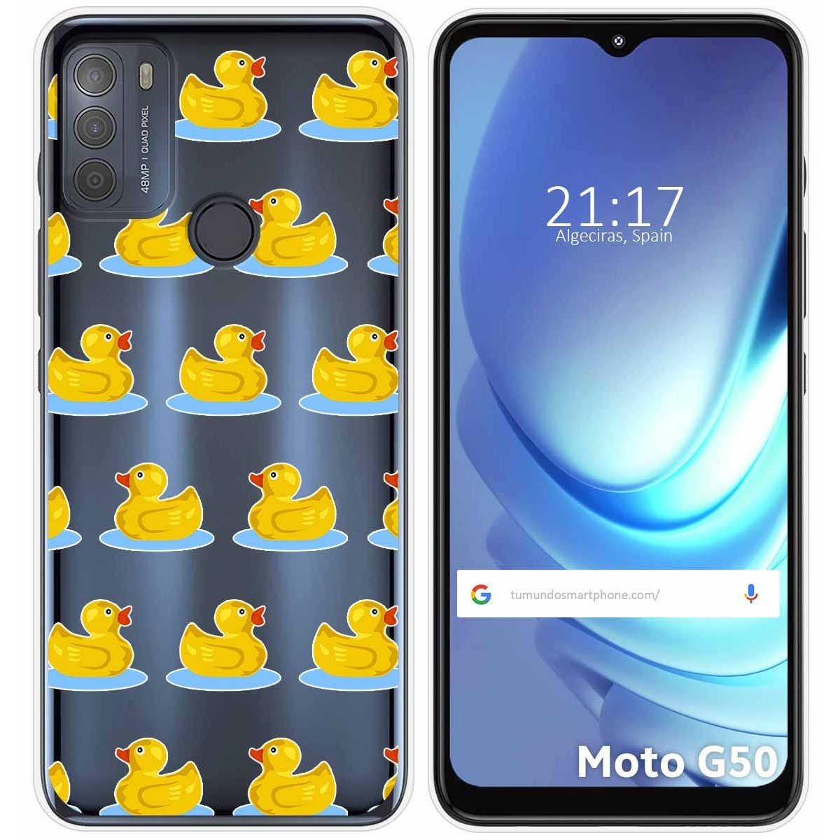 Funda Gel Transparente para Motorola Moto G50 5G diseño Pato Dibujos
