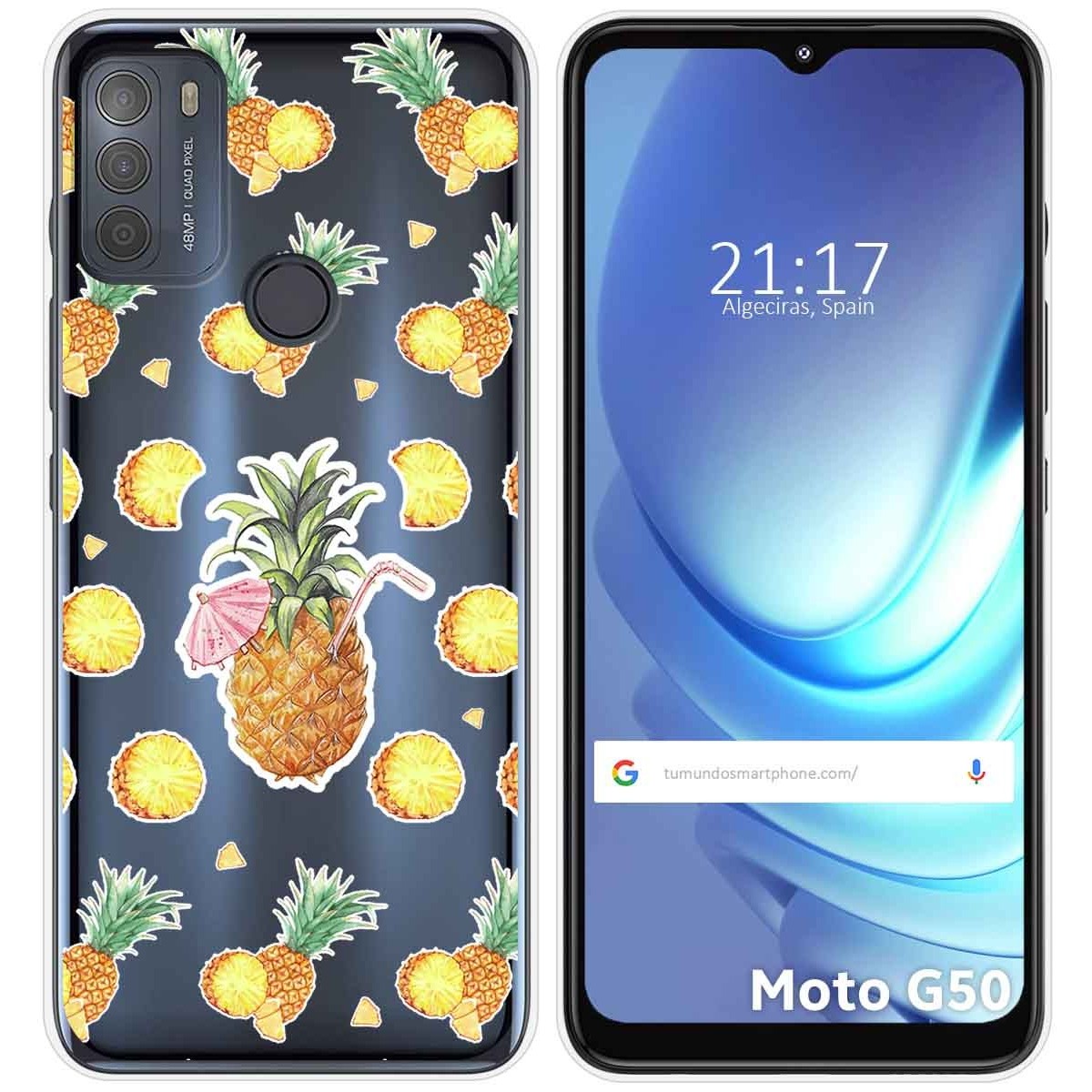 Funda Gel Transparente para Motorola Moto G50 5G diseño Piña Dibujos