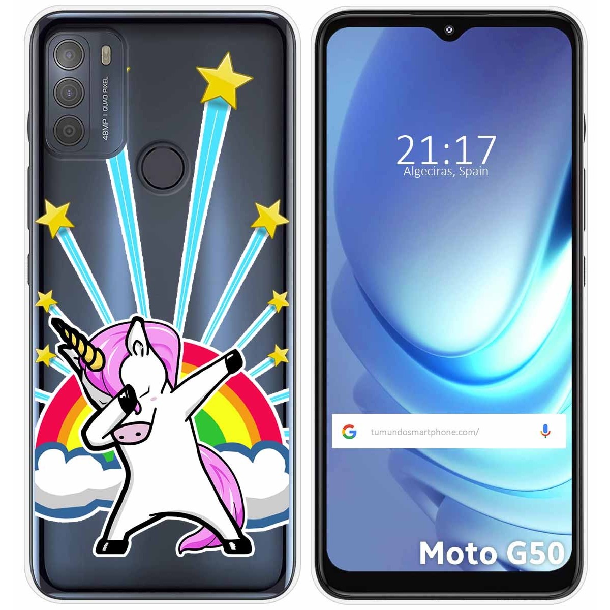 Funda Gel Transparente para Motorola Moto G50 5G diseño Unicornio Dibujos