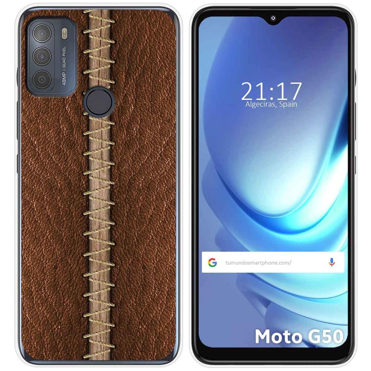 Funda Gel Tpu para Motorola Moto G50 5G diseño Cuero 01 Dibujos