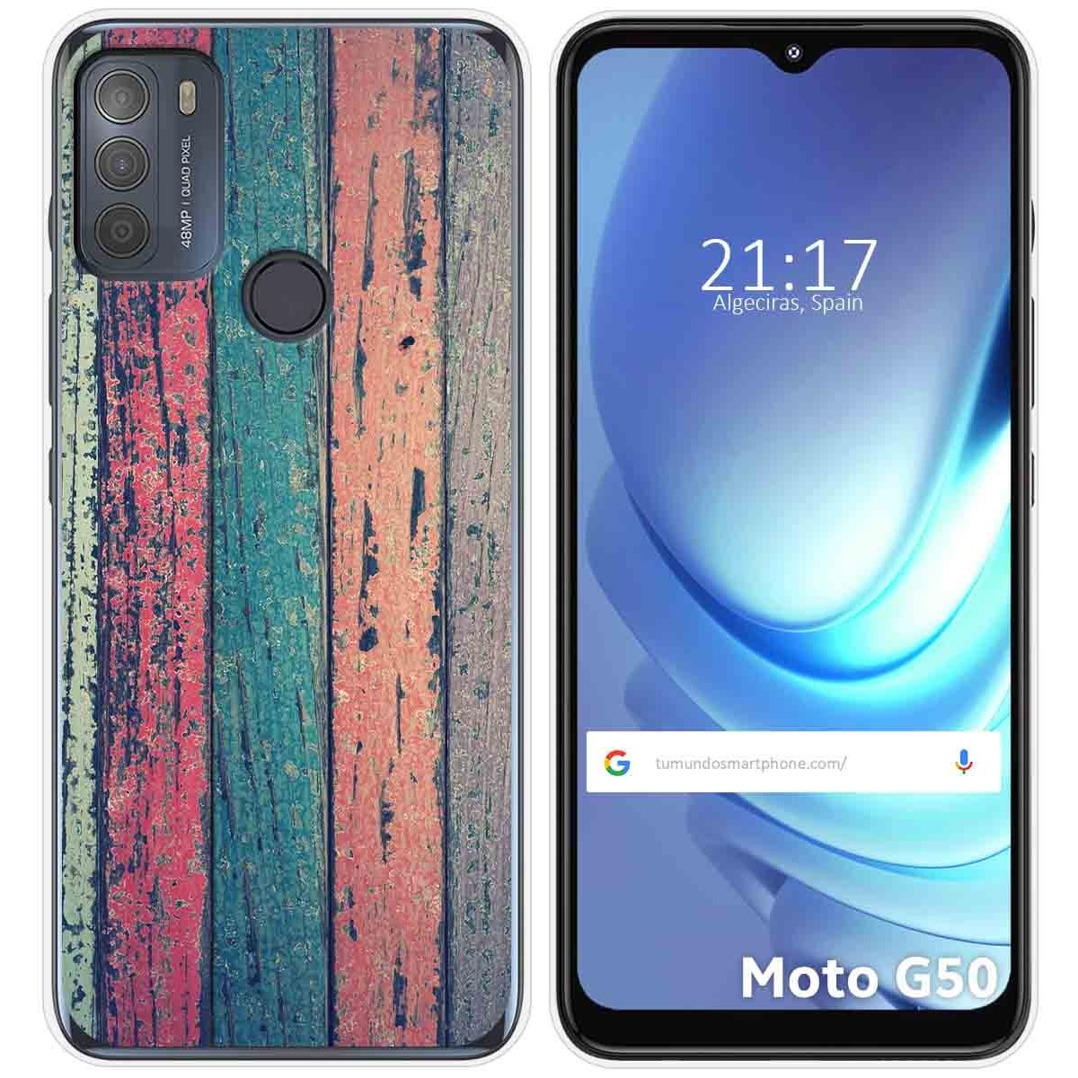 Funda Gel Tpu para Motorola Moto G50 5G diseño Madera 10 Dibujos