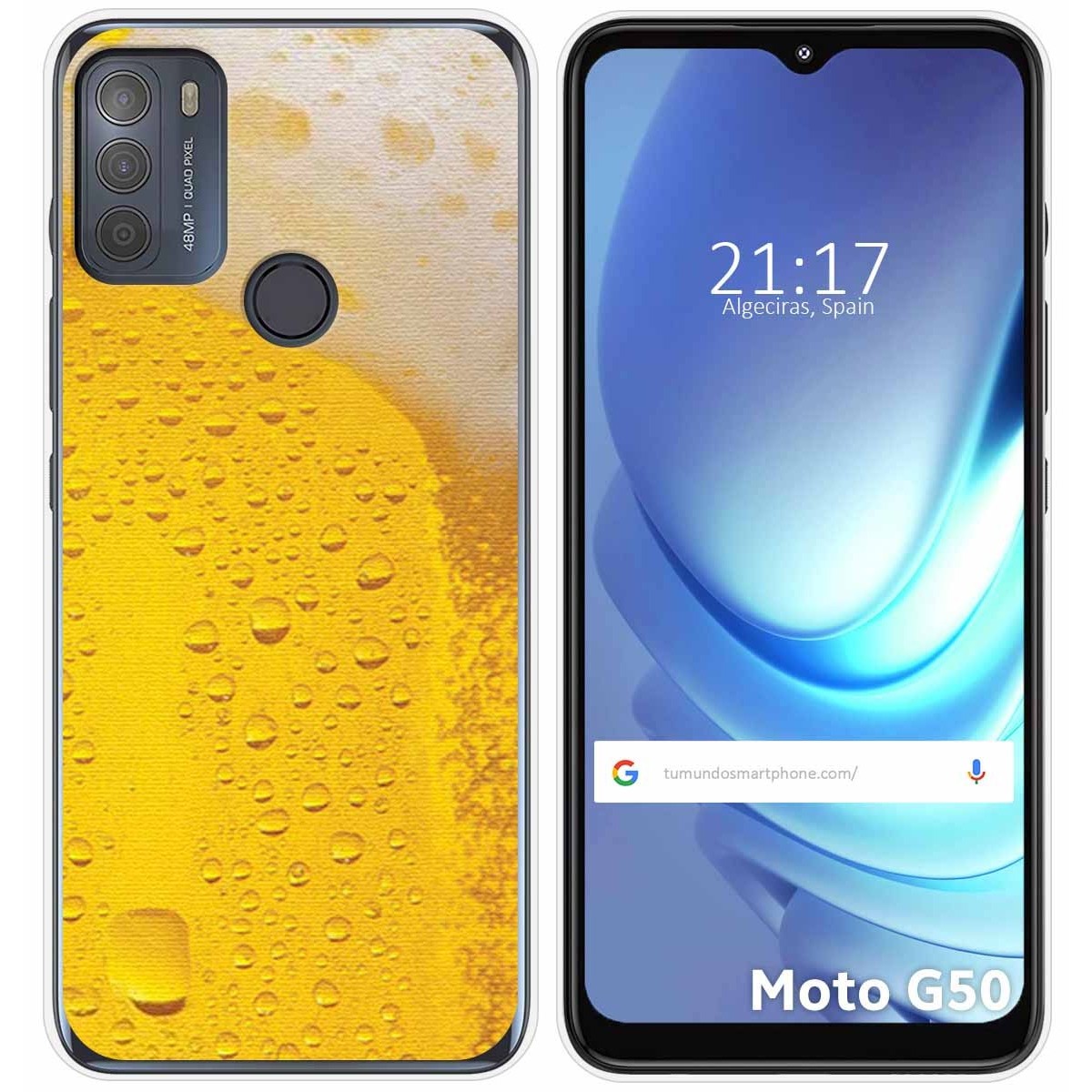 Funda Gel Tpu para Motorola Moto G50 5G diseño Cerveza Dibujos
