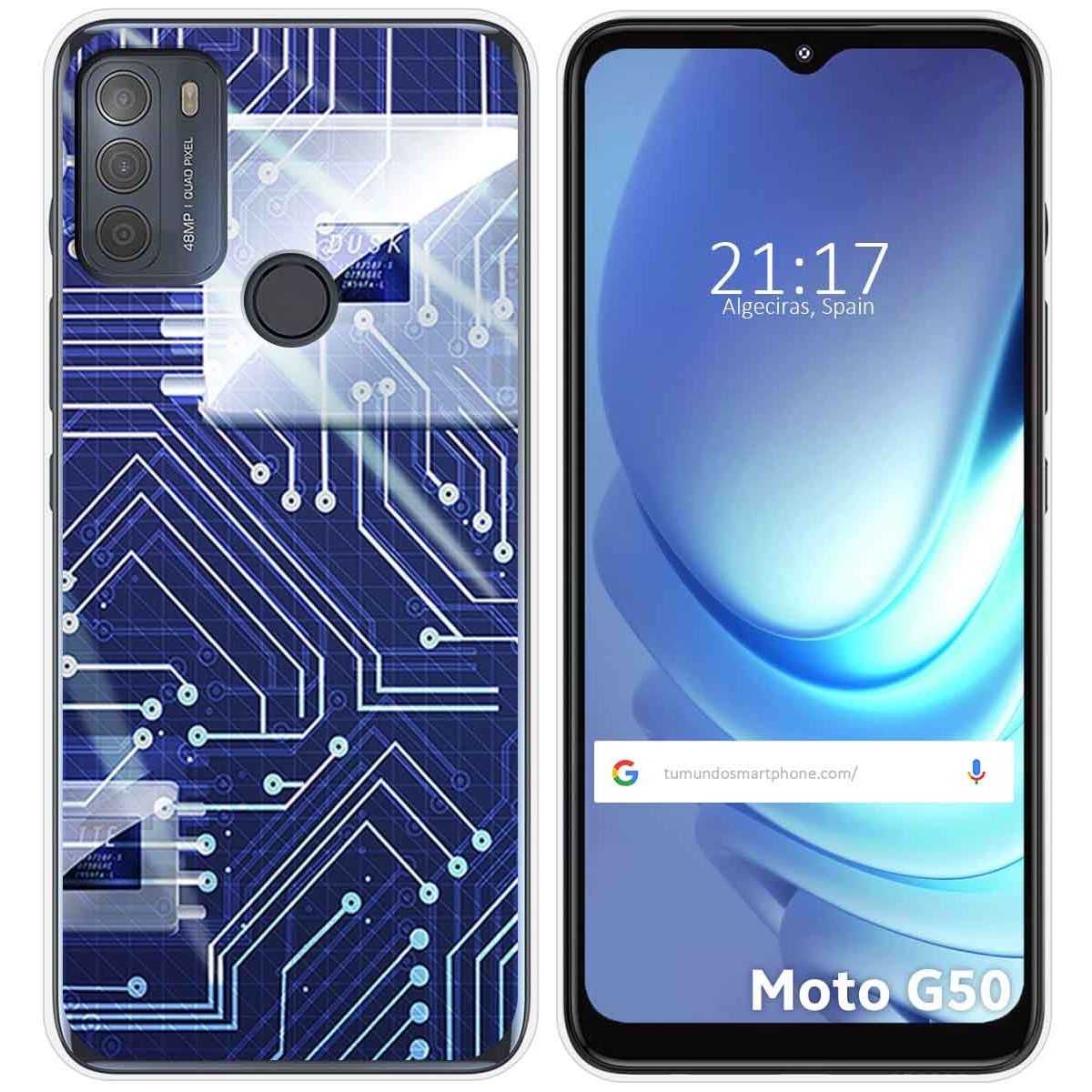 Funda Gel Tpu para Motorola Moto G50 5G diseño Circuito Dibujos