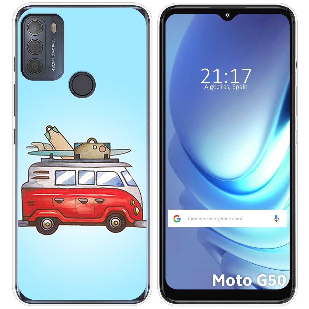 Funda Gel Tpu para Motorola Moto G50 5G diseño Furgoneta Dibujos