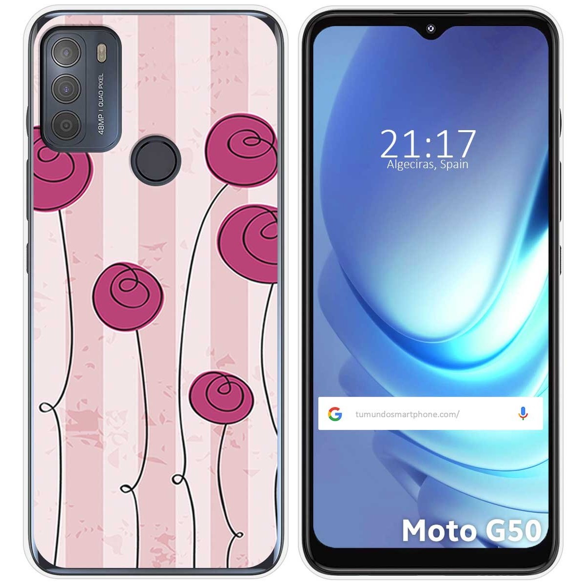 Funda Gel Tpu para Motorola Moto G50 5G diseño Flores Vintage Dibujos