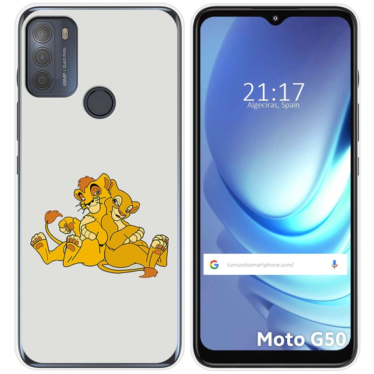 Funda Gel Tpu para Motorola Moto G50 5G diseño Leones Dibujos
