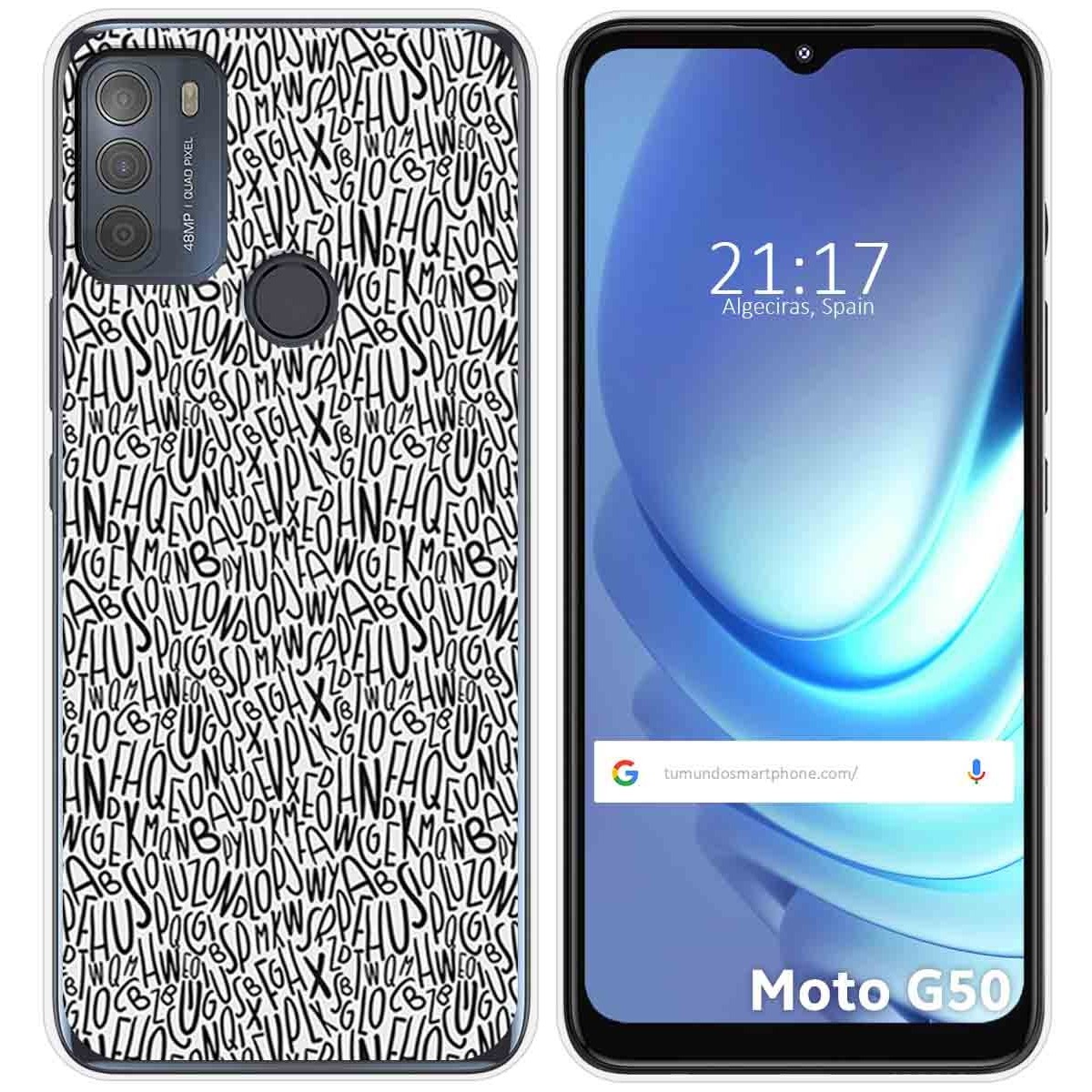 Funda Gel Tpu para Motorola Moto G50 5G diseño Letras Dibujos