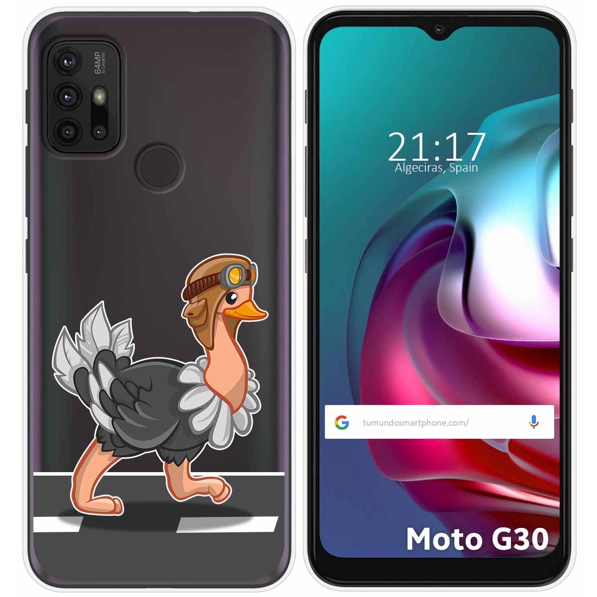 Funda Gel Transparente para Motorola Moto G10 / G20 / G30 diseño Avestruz Dibujos
