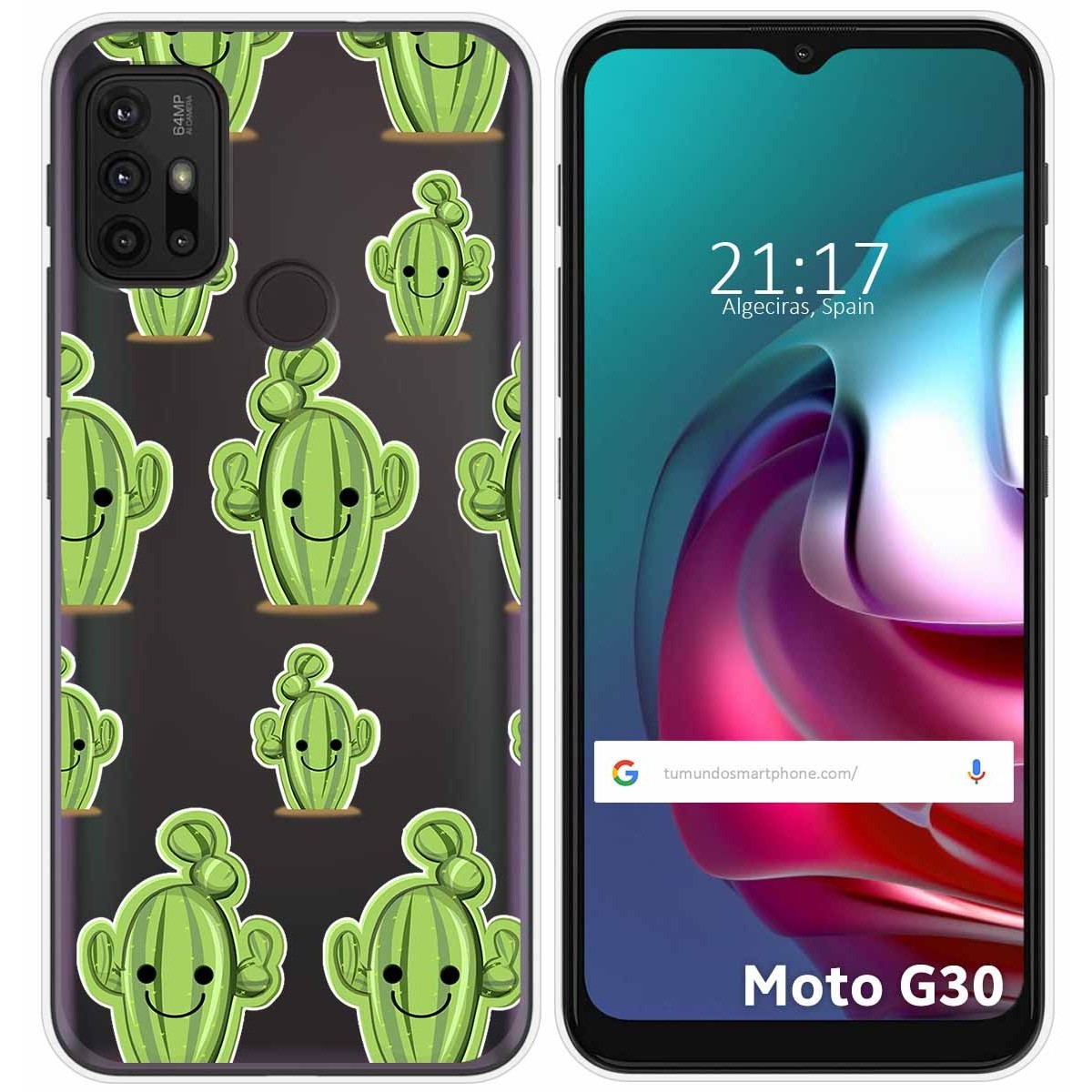 Funda Gel Transparente para Motorola Moto G10 / G20 / G30 diseño Cactus Dibujos