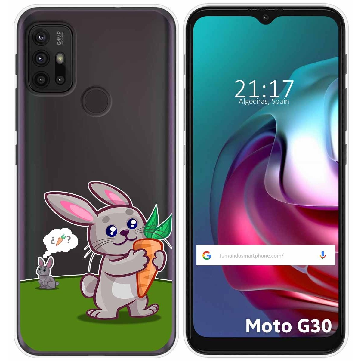 Funda Gel Transparente para Motorola Moto G10 / G20 / G30 diseño Conejo Dibujos