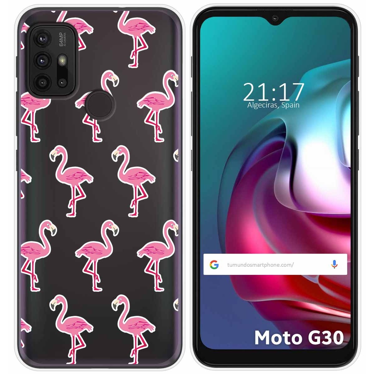 Funda Gel Transparente para Motorola Moto G10 / G20 / G30 diseño Flamenco Dibujos