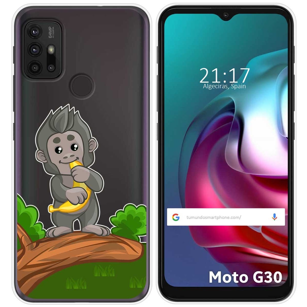 Funda Gel Transparente para Motorola Moto G10 / G20 / G30 diseño Mono Dibujos
