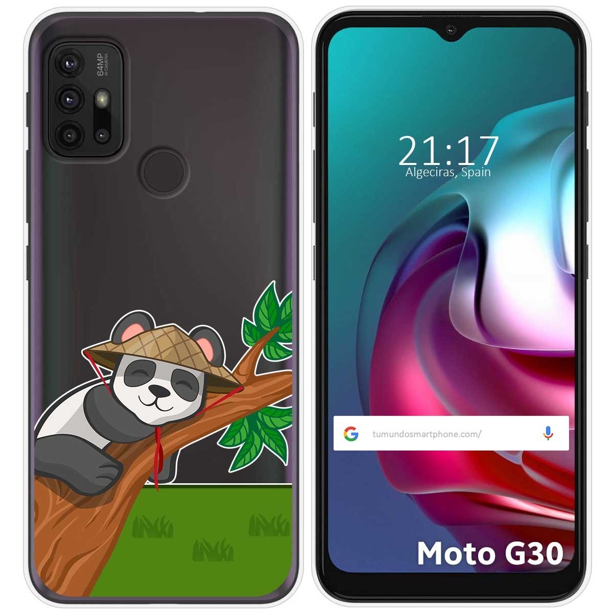 Funda Gel Transparente para Motorola Moto G10 / G20 / G30 diseño Panda Dibujos