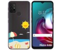 Funda Gel Transparente para Motorola Moto G10 / G20 / G30 diseño Playa Dibujos