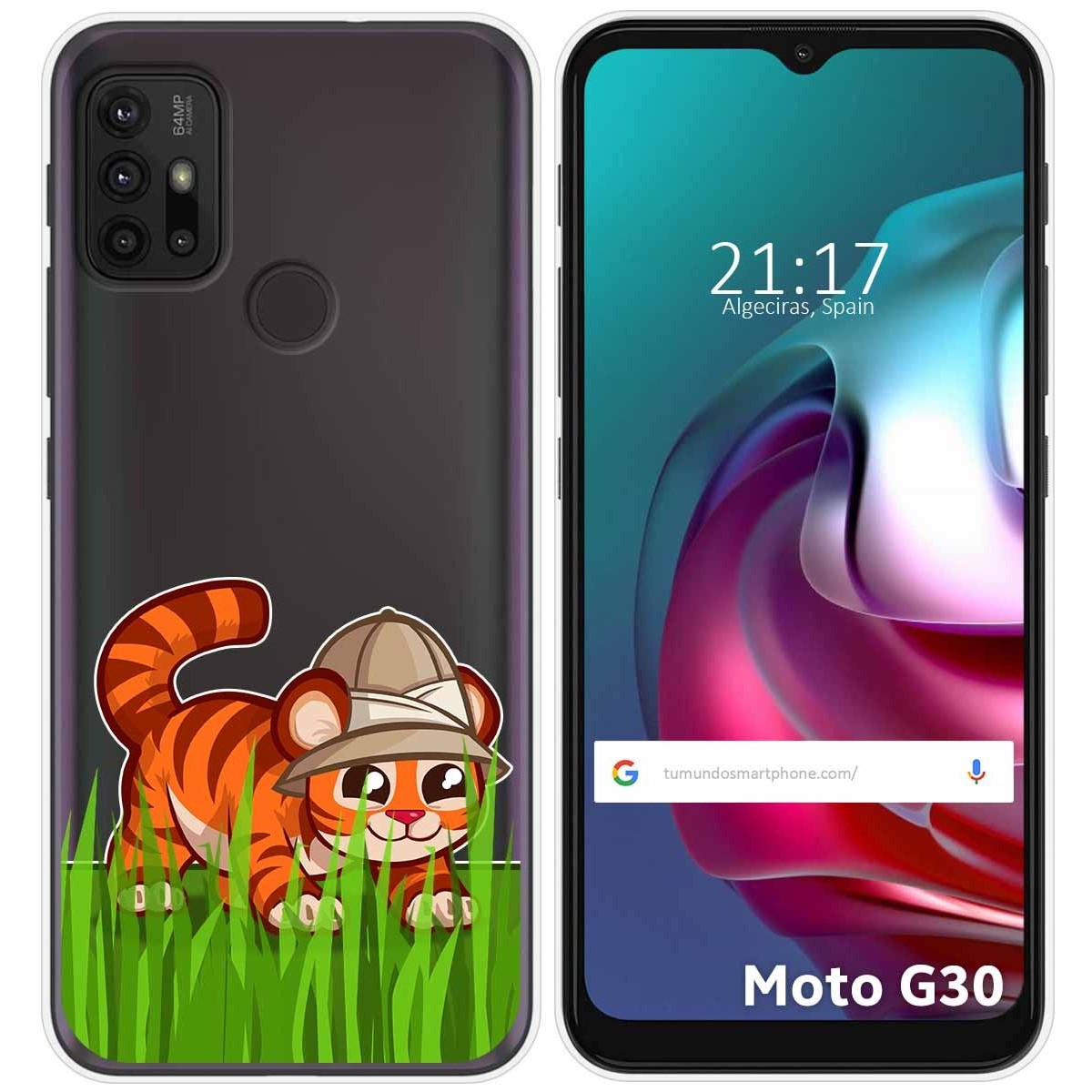 Funda Gel Transparente para Motorola Moto G10 / G20 / G30 diseño Tigre Dibujos