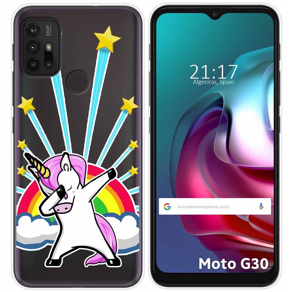 Funda Gel Transparente para Motorola Moto G10 / G20 / G30 diseño Unicornio Dibujos