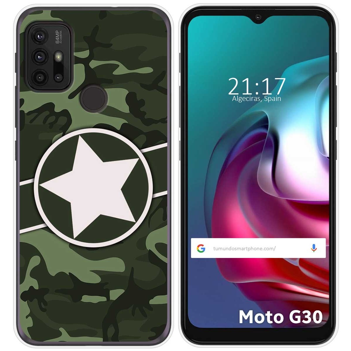 Funda Gel Tpu para Motorola Moto G10 / G20 / G30 diseño Camuflaje 01 Dibujos