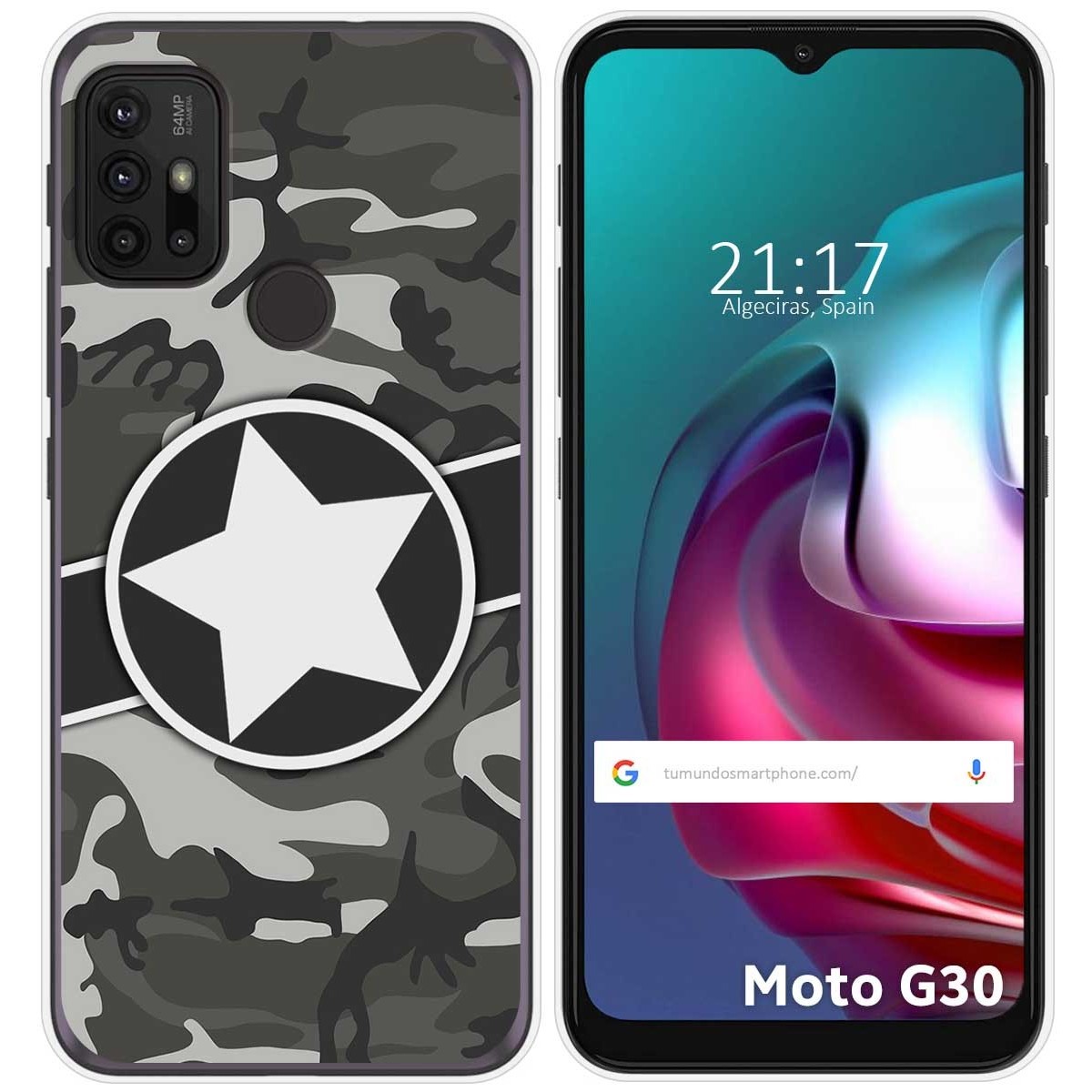 Funda Gel Tpu para Motorola Moto G10 / G20 / G30 diseño Camuflaje 02 Dibujos