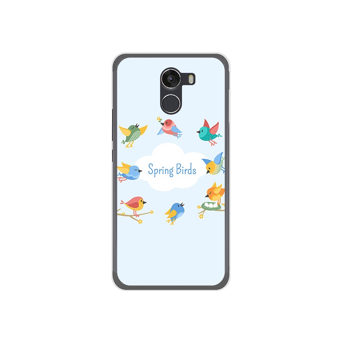 Funda Gel Tpu para Wileyfox Swift 2 Diseño Spring Birds Dibujos