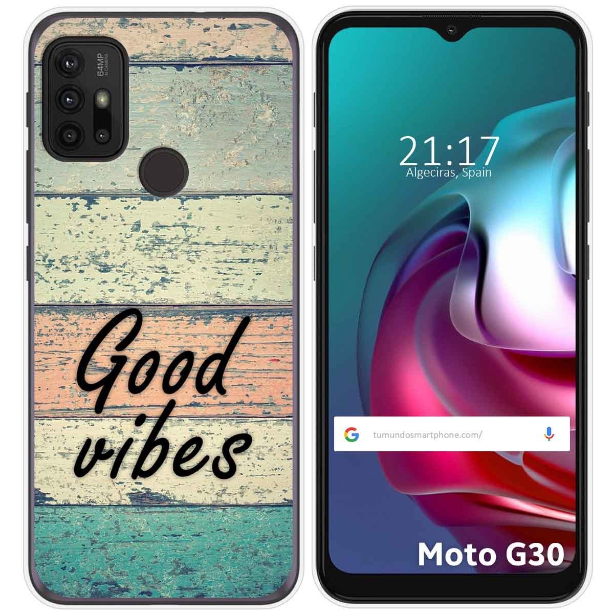 Funda Gel Tpu para Motorola Moto G10 / G20 / G30 diseño Madera 01 Dibujos