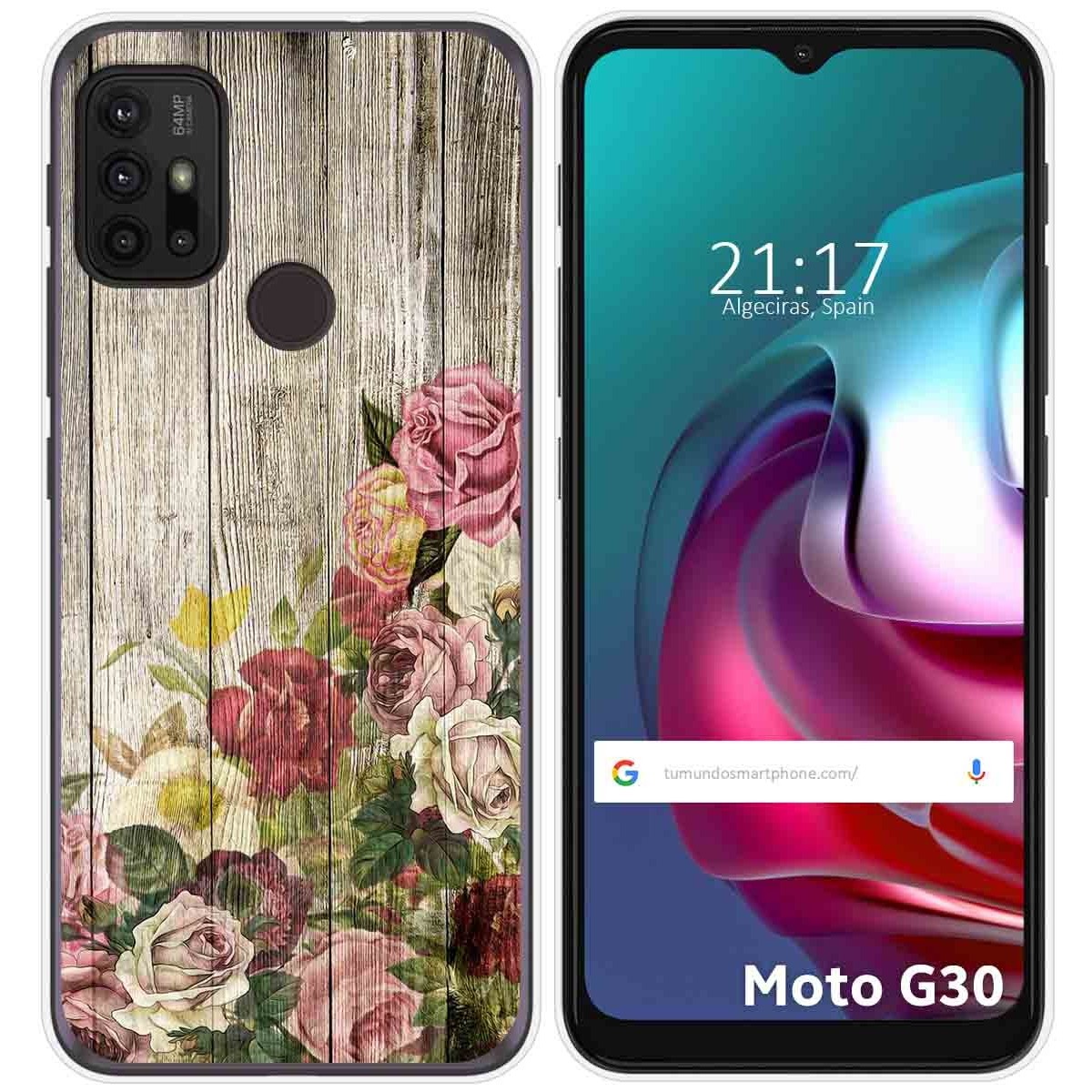 Funda Gel Tpu para Motorola Moto G10 / G20 / G30 diseño Madera 08 Dibujos