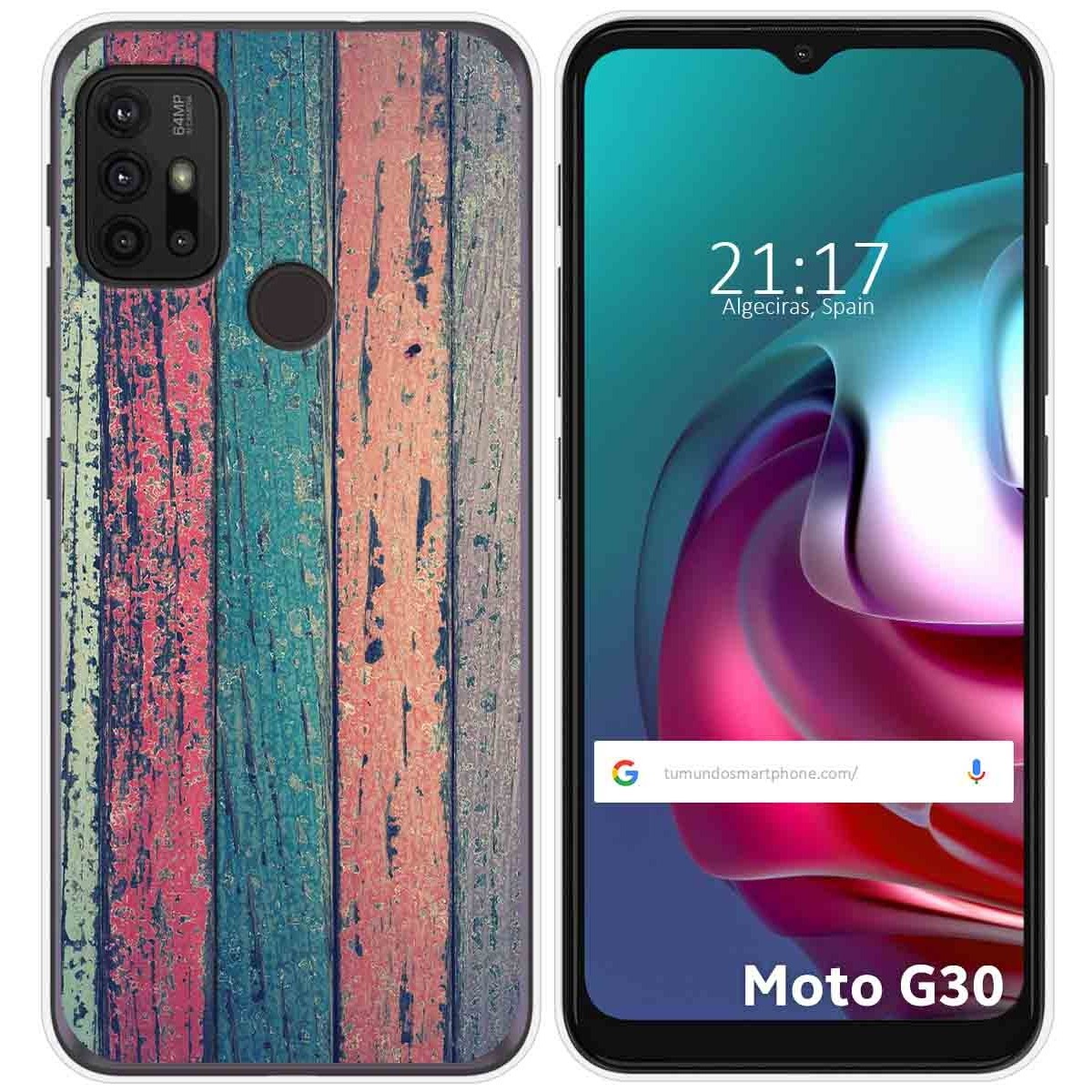 Funda Gel Tpu para Motorola Moto G10 / G20 / G30 diseño Madera 10 Dibujos