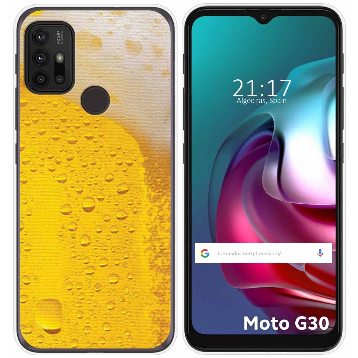 Funda Gel Tpu para Motorola Moto G10 / G20 / G30 diseño Cerveza Dibujos