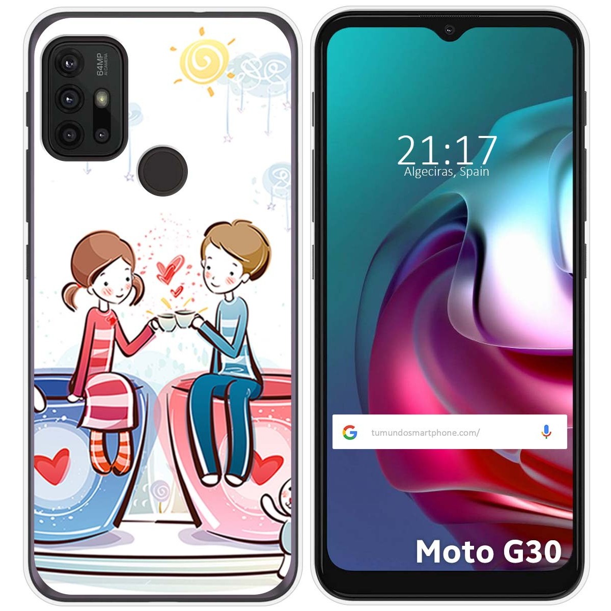 Funda Gel Tpu para Motorola Moto G10 / G20 / G30 diseño Café Dibujos